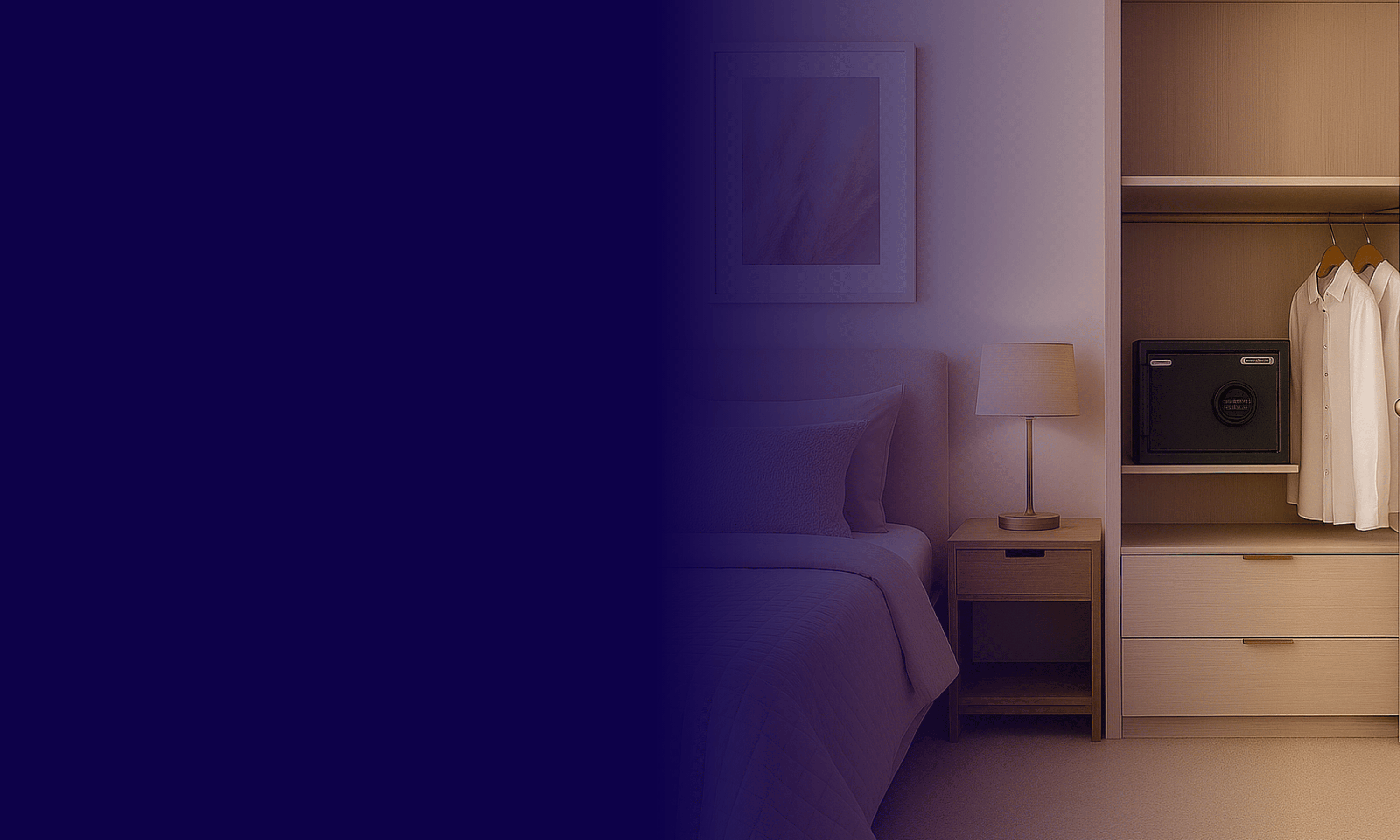 gradient blue with bedroom and safe